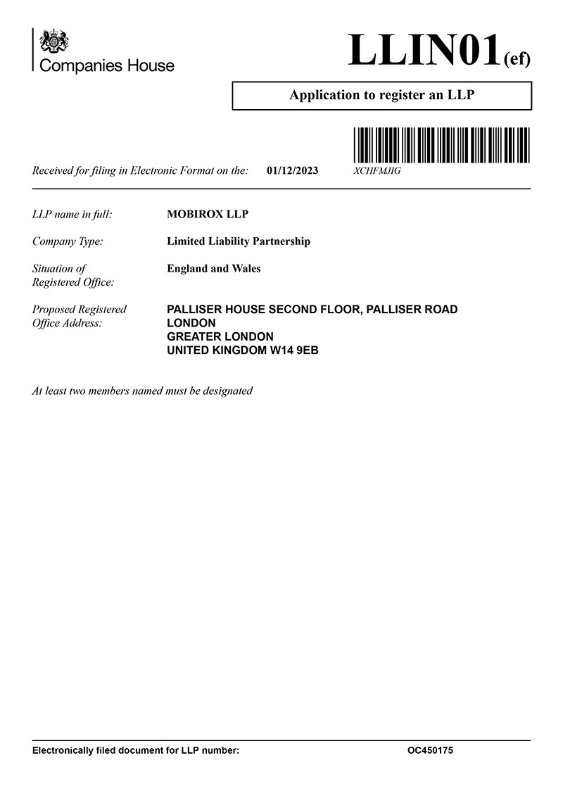 Certificate of incorporation